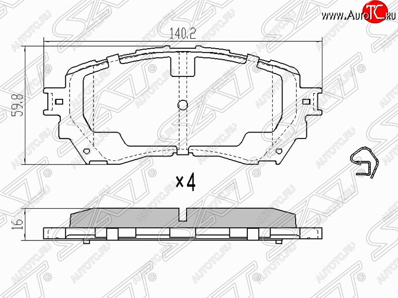 1 279 р. Колодки тормозные (передние) SAT Mazda 6 GJ дорестайлинг седан (2012-2015)  с доставкой в г. Йошкар-Ола