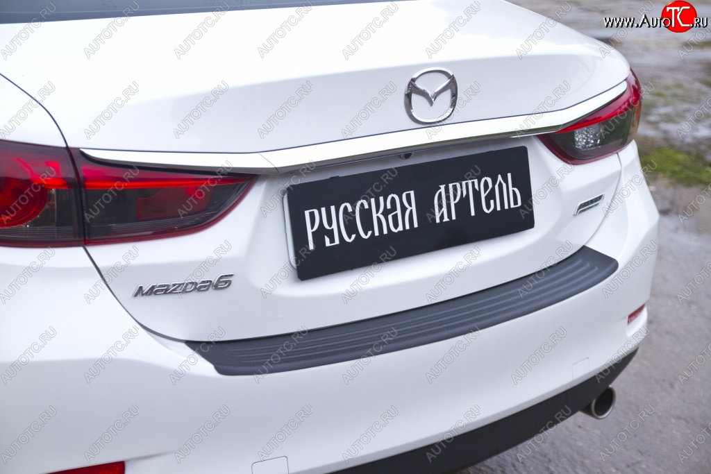 1 039 р. Накладка на задний бампер RA  Mazda 6  GJ (2012-2018) дорестайлинг седан, 1-ый рестайлинг седан  с доставкой в г. Йошкар-Ола