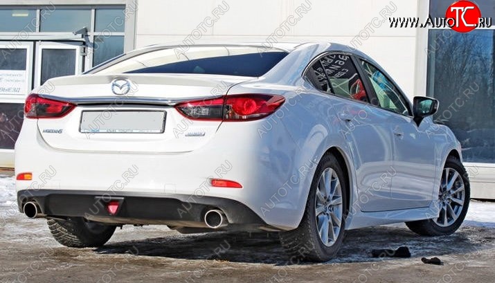 12 699 р. Диффузор заднего бампера Sport v1  Mazda 6  GJ (2015-2018) 1-ый рестайлинг седан (Неокрашенная)  с доставкой в г. Йошкар-Ола