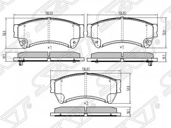 1 199 р. Колодки тормозные SAT (передние)  Mazda 6  GH - Atenza  с доставкой в г. Йошкар-Ола. Увеличить фотографию 1