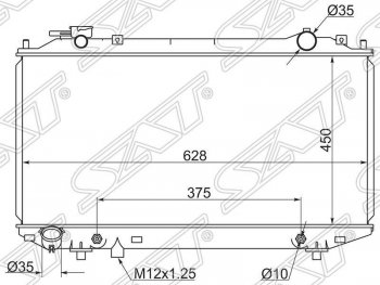 Радиатор двигателя (пластинчатый, 2.5D/2.5TD/2.9D/3.0TD, АКПП) SAT Mazda BT-50 (2011-2015)