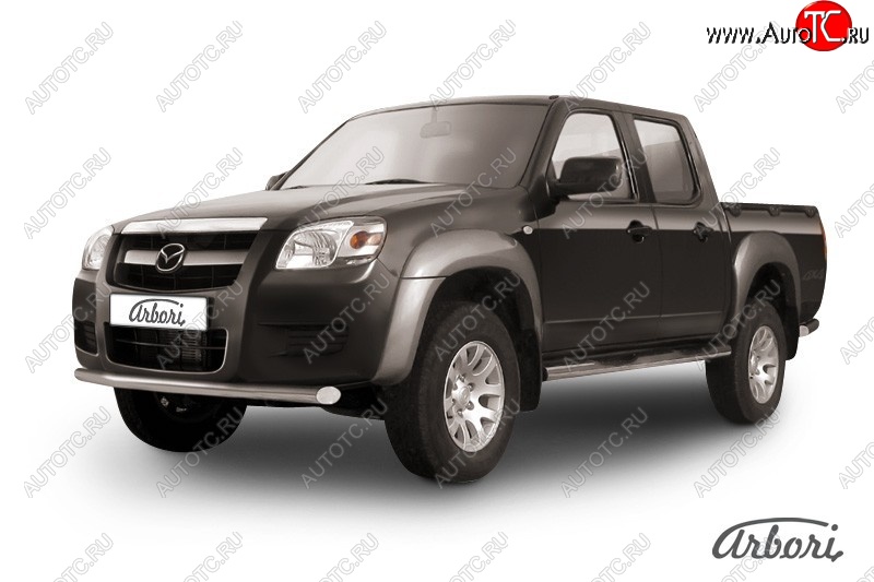 10 709 р. Защита заднего бампера Arbori (нержавейка, 1 труба d57 mm). Mazda BT-50 (2006-2011)  с доставкой в г. Йошкар-Ола