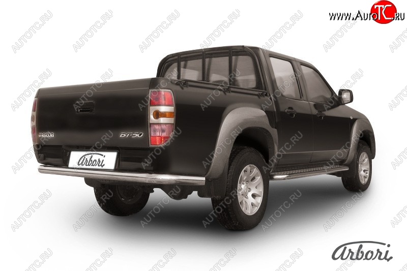 13 319 р. Защита заднего бампера Arbori (нержавейка, 1 труба d76 mm). Mazda BT-50 (2006-2011)  с доставкой в г. Йошкар-Ола