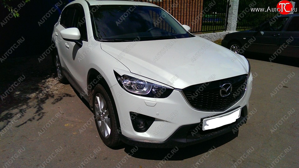 1 299 р. Реснички на фары Tuning-Sport v1 (широкие) Mazda CX-5 KE дорестайлинг (2011-2014) (Неокрашенные)  с доставкой в г. Йошкар-Ола