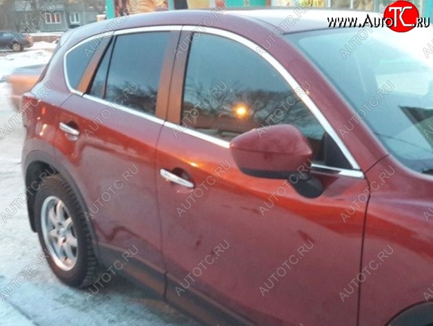 2 849 р. Накладки на нижнюю часть окон дверей СТ Mazda CX-5 KE дорестайлинг (2011-2014) (Неокрашенные)  с доставкой в г. Йошкар-Ола