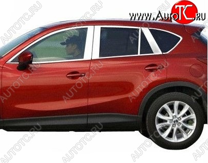 6 449 р. Накладки на верхнюю часть окон дверей СТ Mazda CX-5 KE дорестайлинг (2011-2014) (Неокрашенные)  с доставкой в г. Йошкар-Ола