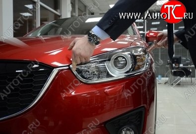 1 999 р. Реснички на фары CT Mazda CX-5 KE дорестайлинг (2011-2014) (Неокрашенные)  с доставкой в г. Йошкар-Ола