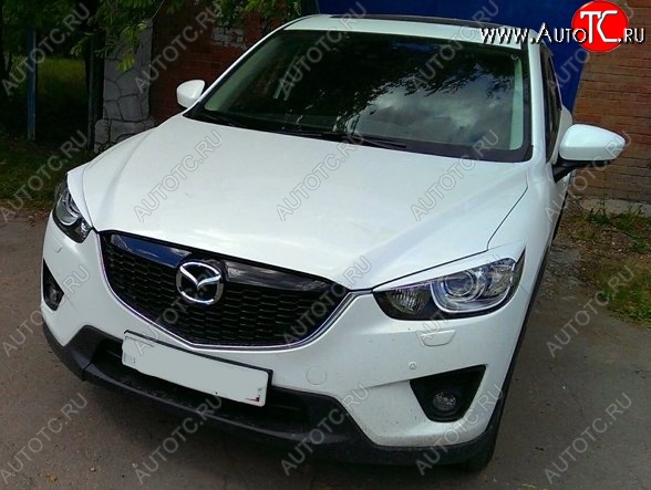 1 399 р. Реснички на фары CT v2 Mazda CX-5 KE дорестайлинг (2011-2014) (Неокрашенные)  с доставкой в г. Йошкар-Ола