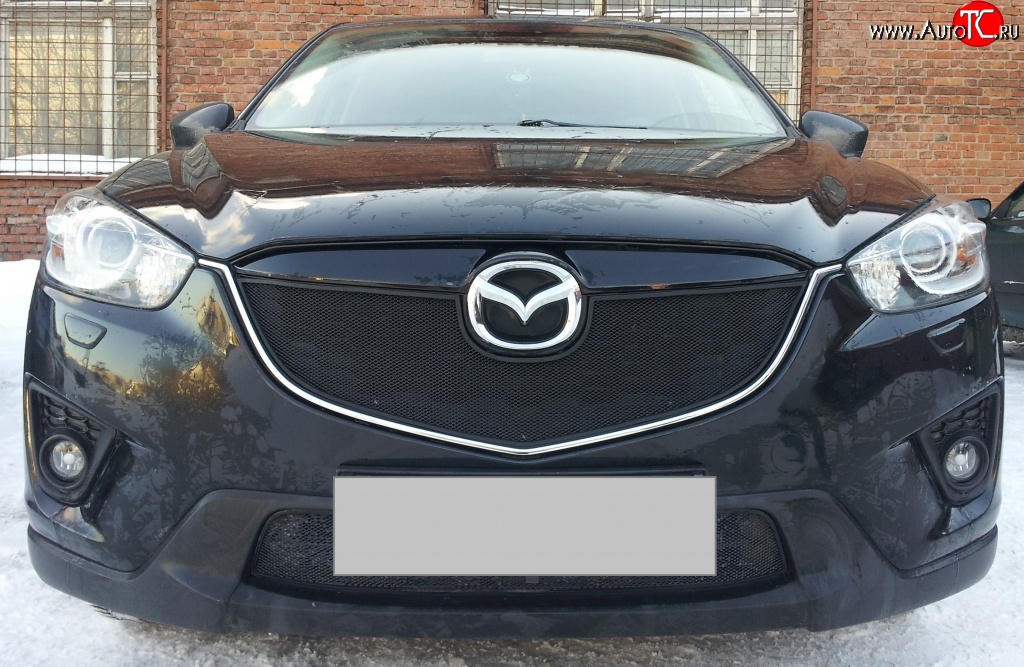 2 299 р. Нижняя сетка на бампер Russtal (черная) Mazda CX-5 KE дорестайлинг (2011-2014)  с доставкой в г. Йошкар-Ола