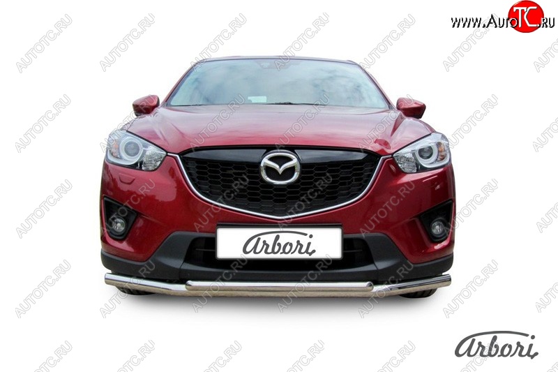 15 182 р. Защита переднего бампера Arbori (нержавейка, 2 трубы d57 и 42 mm) Mazda CX-5 KE рестайлинг (2015-2017)  с доставкой в г. Йошкар-Ола