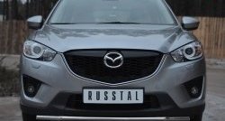 Одинарная защита переднего бампера диаметром 42 мм SLITKOFF Mazda CX-5 KE рестайлинг (2015-2017)