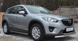 17 299 р. Защита порогов из круглой трубы диаметром 63 мм Russtal Mazda CX-5 KE рестайлинг (2015-2017) (Защита порогов с со скосами на торцах (вариант 1))  с доставкой в г. Йошкар-Ола. Увеличить фотографию 8