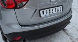 15 999 р. Защита заднего бампера (Ø63 мм уголки, нержавейка) SLITKOFF  Mazda CX-5  KE (2011-2017) дорестайлинг, рестайлинг  с доставкой в г. Йошкар-Ола. Увеличить фотографию 2