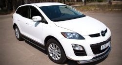 14 849 р. Защита порогов из круглой трубы диаметром 63 мм Russtal Mazda CX-7 ER рестайлинг (2010-2012) (Защита порогов с со скосами на торцах (вариант 1))  с доставкой в г. Йошкар-Ола. Увеличить фотографию 6