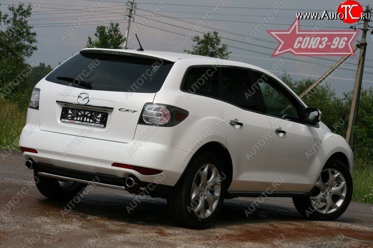 8 369 р. Защита заднего бампера Souz-96 (d42) Mazda CX-7 ER рестайлинг (2010-2012)  с доставкой в г. Йошкар-Ола