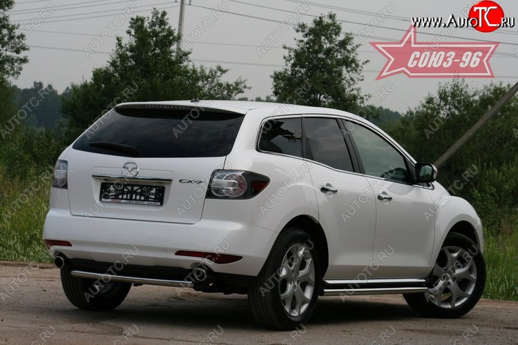 9 314 р. Защита заднего бампера Souz-96 (d60) Mazda CX-7 ER рестайлинг (2010-2012)  с доставкой в г. Йошкар-Ола