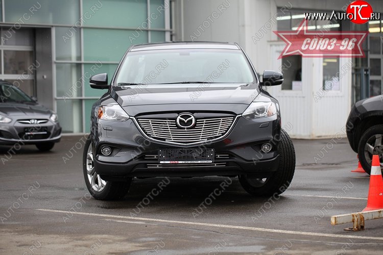 8 504 р. Декоративный элемент решетки радиатора Souz-96 (d10) Mazda CX-9 TB дорестайлинг (2007-2009)  с доставкой в г. Йошкар-Ола