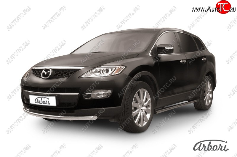 11 609 р. Защита переднего бампера Arbori (нержавейка, 1 труба d57 mm). Mazda CX-9 TB дорестайлинг (2007-2009)  с доставкой в г. Йошкар-Ола