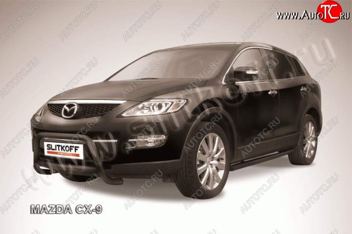 21 499 р. Кенгурятник d57 низкий Slitkoff Mazda CX-9 TB дорестайлинг (2007-2009) (Цвет: серебристый)  с доставкой в г. Йошкар-Ола