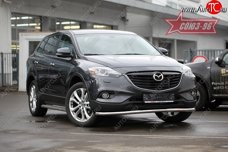 18 179 р. Защита переднего бампера одинарная Souz-96 Premium (d60) Mazda CX-9 TB дорестайлинг (2007-2009)  с доставкой в г. Йошкар-Ола