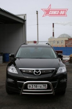 13 409 р. Защита переднего бампера (дорестайлинг) Souz-96 (d60) Mazda CX-9 TB дорестайлинг (2007-2009)  с доставкой в г. Йошкар-Ола. Увеличить фотографию 2