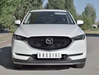 18 499 р. Защита переднего бампера (Ø42 мм, нержавейка) SLITKOFF Mazda CX-5 KF (2016-2024)  с доставкой в г. Йошкар-Ола. Увеличить фотографию 2