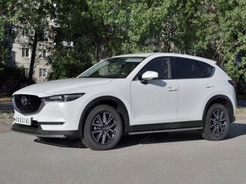 18 499 р. Защита переднего бампера (Ø42 мм, нержавейка) SLITKOFF Mazda CX-5 KF (2016-2024)  с доставкой в г. Йошкар-Ола. Увеличить фотографию 3