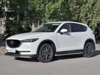 16 899 р. Одинарная защита переднего бампера SLITKOFF диаметром 63 мм Mazda CX-5 KF (2016-2025)  с доставкой в г. Йошкар-Ола. Увеличить фотографию 1