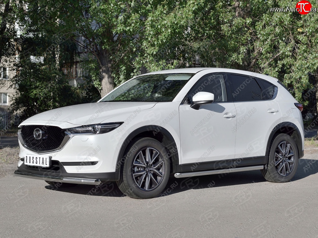 14 699 р. Одинарная защита переднего бампера SLITKOFF диаметром 63 мм  Mazda CX-5  KF (2016-2024)  с доставкой в г. Йошкар-Ола