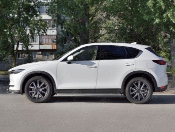 26 999 р. Широкая защита порогов с трубой диаметром 42 мм SLITKOFF v1  Mazda CX-5  KF (2016-2024)  с доставкой в г. Йошкар-Ола. Увеличить фотографию 3