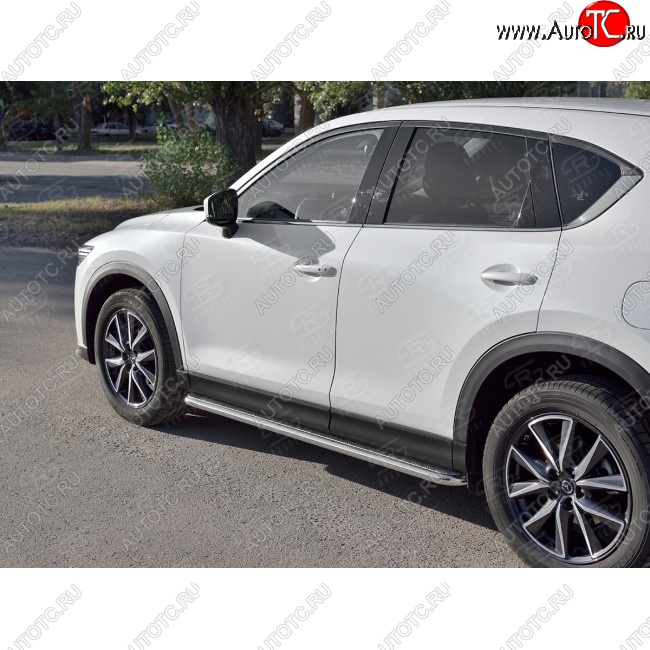 22 999 р. Широкая защита порогов с трубой диаметром 42 мм SLITKOFF v2  Mazda CX-5  KF (2016-2025)  с доставкой в г. Йошкар-Ола