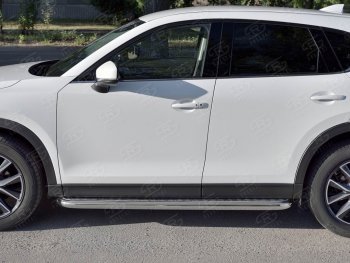 35 999 р. Защита порогов из круглой трубы диаметром 63 мм SLITKOFF v1 Mazda CX-5 KF (2016-2024)  с доставкой в г. Йошкар-Ола. Увеличить фотографию 3