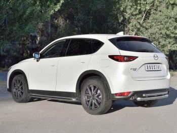 18 499 р. Защита заднего бампера (Ø63 и 42 мм, нержавейка) SLITKOFF Mazda CX-5 KF (2016-2024)  с доставкой в г. Йошкар-Ола. Увеличить фотографию 3