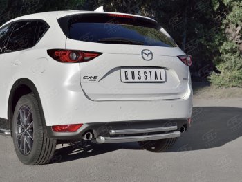 16 649 р. Защита заднего бампера (Ø63 и 42 мм, нержавейка) SLITKOFF  Mazda CX-5  KF (2016-2025)  с доставкой в г. Йошкар-Ола. Увеличить фотографию 1