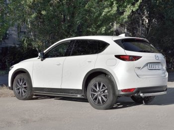 12 349 р. Защита заднего бампера (Ø63 мм дуга, нержавейка) SLITKOFF Mazda CX-5 KF (2016-2025)  с доставкой в г. Йошкар-Ола. Увеличить фотографию 4