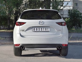 14 999 р. Защита заднего бампера (Ø75x42 мм, нержавейка) Russtal Mazda CX-5 KF (2016-2024)  с доставкой в г. Йошкар-Ола. Увеличить фотографию 2