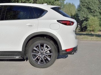 14 999 р. Защита заднего бампера (Ø75x42 мм, нержавейка) Russtal Mazda CX-5 KF (2016-2024)  с доставкой в г. Йошкар-Ола. Увеличить фотографию 3