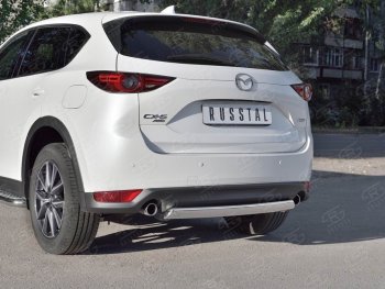 14 999 р. Защита заднего бампера (Ø75x42 мм, нержавейка) Russtal Mazda CX-5 KF (2016-2024)  с доставкой в г. Йошкар-Ола. Увеличить фотографию 4