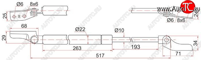 979 р. Левый газовый упор крышки багажника SAT  Mazda Premacy (1999-2004)  с доставкой в г. Йошкар-Ола