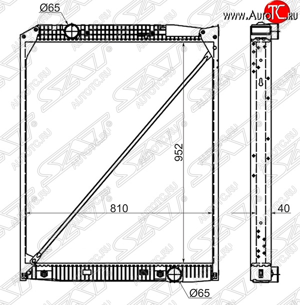 33 799 р. Радиатор двигателя (пластинчатый, МКПП/АКПП) SAT Mercedes-Benz Actros (1995-2025)  с доставкой в г. Йошкар-Ола