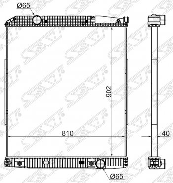 31 799 р. Радиатор двигателя (пластинчатый, МКПП/АКПП) SAT  Mercedes-Benz Actros (1995-2025)  с доставкой в г. Йошкар-Ола. Увеличить фотографию 1