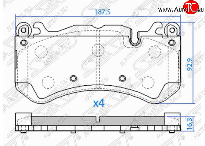 3 099 р. Комплект передних тормозных колодок SAT  Audi Q3  8U (2014-2018), Mercedes-Benz GL class  X166 (2012-2016)  с доставкой в г. Йошкар-Ола