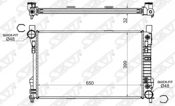 Радиатор двигателя (трубчатый, МКПП/АКПП) SAT Mercedes-Benz SLK class R171 (2004-2010)