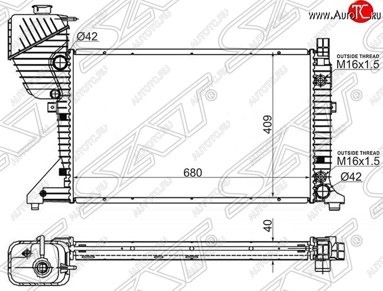 10 449 р. Радиатор двигателя SAT (трубчатый, АКПП) Mercedes-Benz Sprinter W906 рестайлинг (2014-2018)  с доставкой в г. Йошкар-Ола