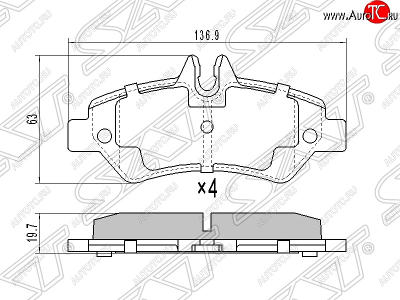 1 189 р. Колодки тормозные задние SAT  Mercedes-Benz Sprinter  W906 (2006-2013)  с доставкой в г. Йошкар-Ола