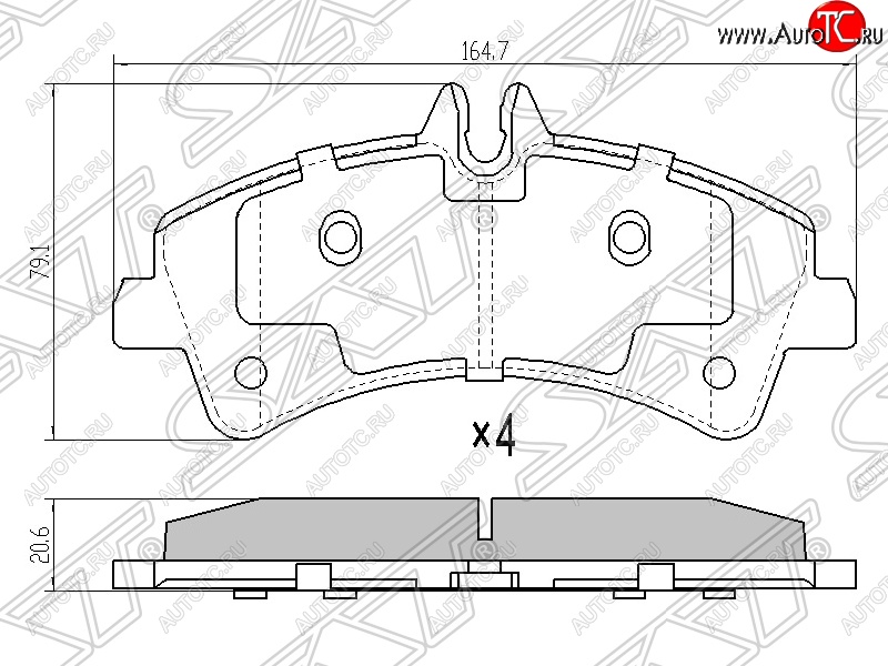 1 879 р. Колодки тормозные задние SAT  Mercedes-Benz Sprinter  W906 (2006-2013)  с доставкой в г. Йошкар-Ола