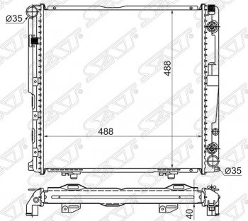 8 249 р. Радиатор двигателя SAT (пластинчатый, 2.0/2.2, АКПП)  Mercedes-Benz E-Class ( W124,  S124) (1984-1996) седан дорестайлинг, универсал рестайлинг  с доставкой в г. Йошкар-Ола. Увеличить фотографию 1