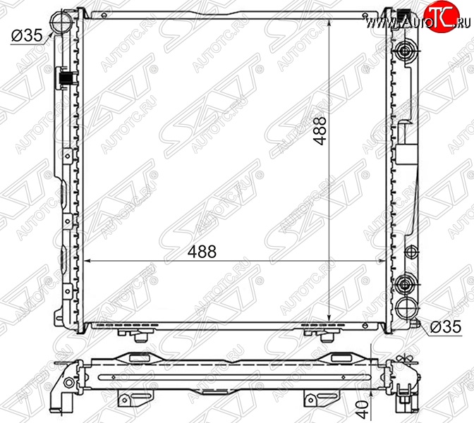 8 249 р. Радиатор двигателя SAT (пластинчатый, 2.0/2.2, АКПП)  Mercedes-Benz E-Class ( W124,  S124) (1984-1996) седан дорестайлинг, универсал рестайлинг  с доставкой в г. Йошкар-Ола