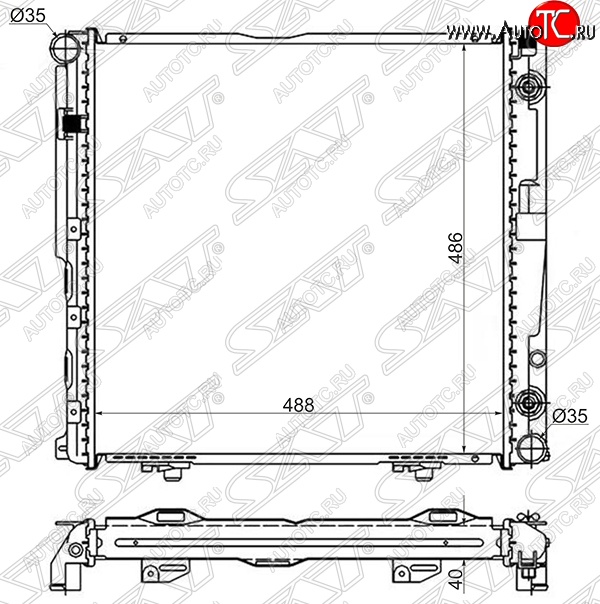 10 249 р. Радиатор двигателя SAT (пластинчатый, 2.0/2.2/2.3, АКПП)  Mercedes-Benz E-Class ( W124,  S124) (1984-1996) седан дорестайлинг, универсал рестайлинг  с доставкой в г. Йошкар-Ола