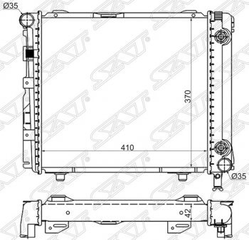 Радиатор двигателя SAT (пластинчатый, 2.0/2.2/2.3, АКПП) Mercedes-Benz E-Class W124 седан дорестайлинг (1984-1993)